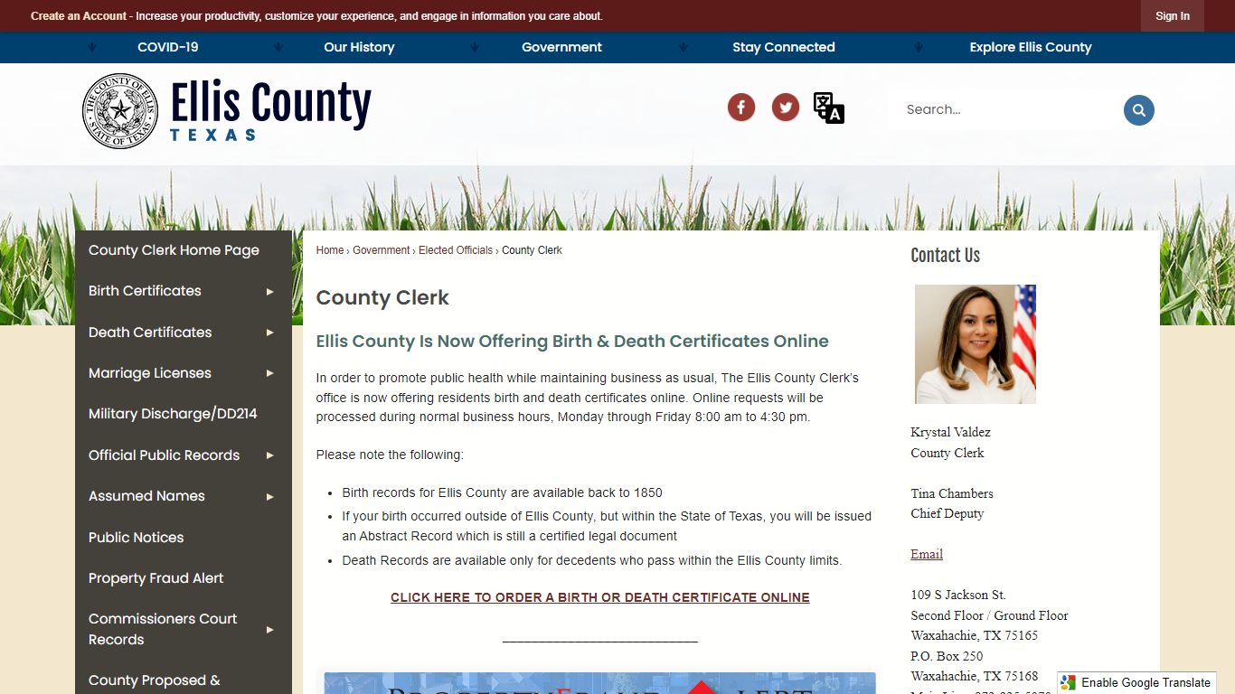 County Clerk | Ellis County, TX Official Website - CivicPlus