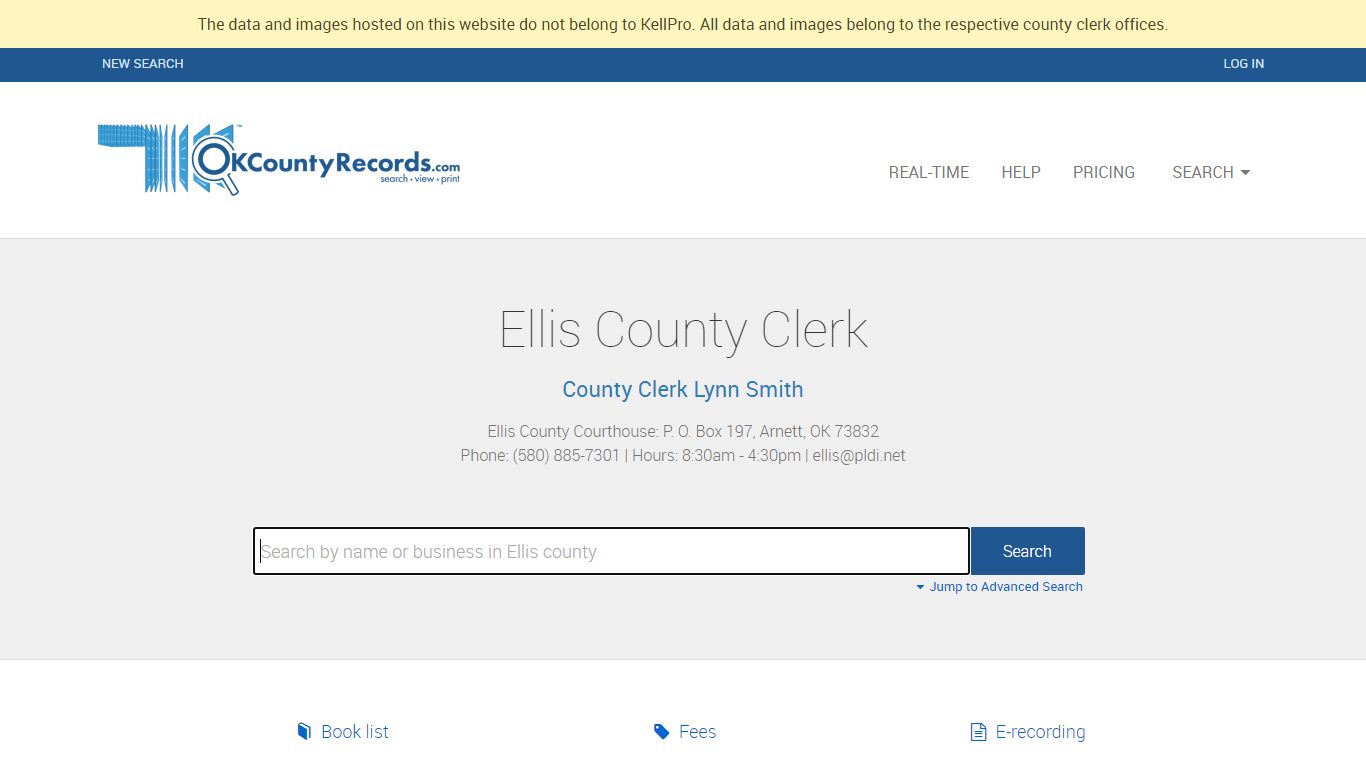 Ellis County | OKCountyRecords.com | County Clerk Public Land Records ...